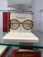 Cartier Cabriolet 52 22 Round Brown Vintage Frame Sunglasses Sold AS IS
