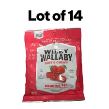 Lot of (14) Wiley Wallaby Original Red Strawberry Licorice 4 Oz Bags Fat Free