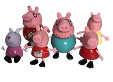 Peppa Pig Family 2.5"  Figure Lot of 5 Mummy Daddy George Jazwares Toys