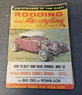 1958 Rodding  Magazine Re-styling January 1958 Hot Rod Dragsters New Auto Repair