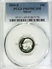2005-S 10C Roosevelt Dime  PCGS PR69DCAM 90% Silver 22wrc0422