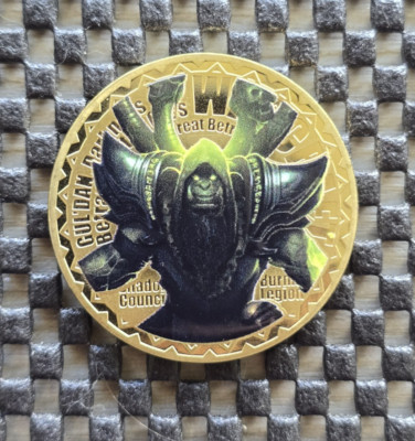World Of Warcraft Coin Medal Card Alliance Series Rare Promo Blizzard  [Gul'Dan]