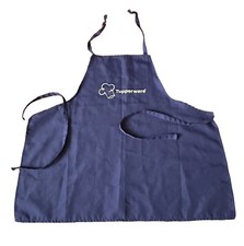 Kids Tupperware Kitchen Bib Apron Logo Dark Blue Cooking Dress Up One Size 22"