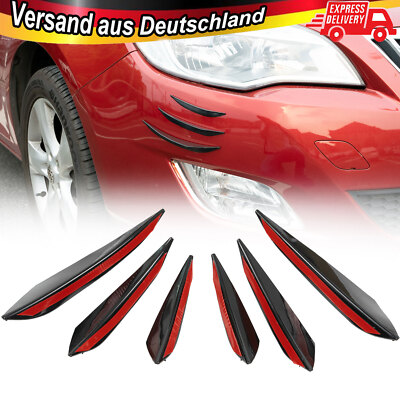 6x Auto Front Stoßstange Flaps Splitter Lip Fins Body Spoiler Flügel Canards,