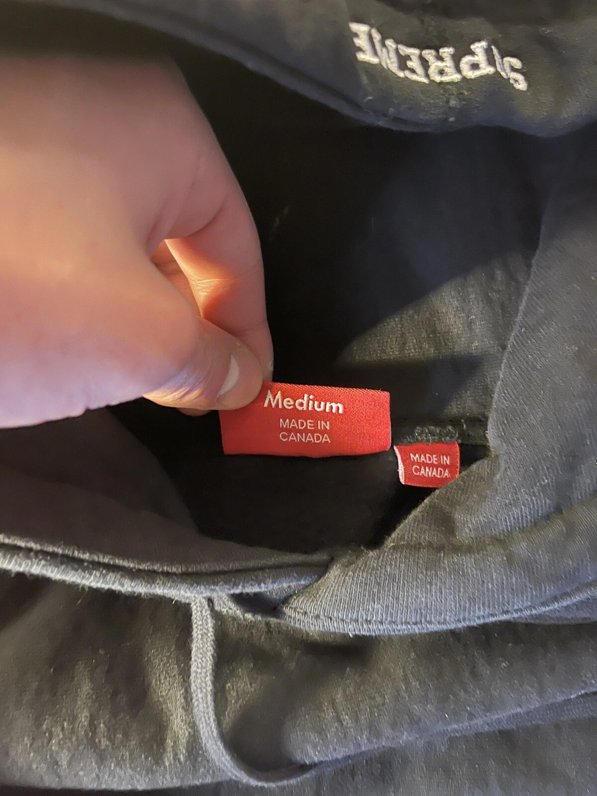 Felpa con cappuccio Supreme Menace taglia media nera FW18