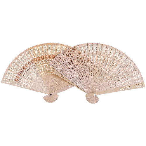 (3PC) Natural Wood Large Lace Floral Folding Hand Held Chinese Fan US - Picture 10 of 19