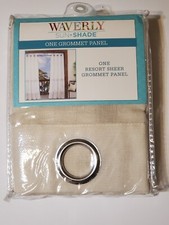 Waverly Sun n Shade One Grommet Panel Ivory/Beige Panel. New 52"x95" NIP