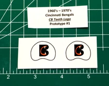 1966 Prototype #1 Cincinnati Bengals *DECAL SHEET ONLY* Football Gumball Helmets