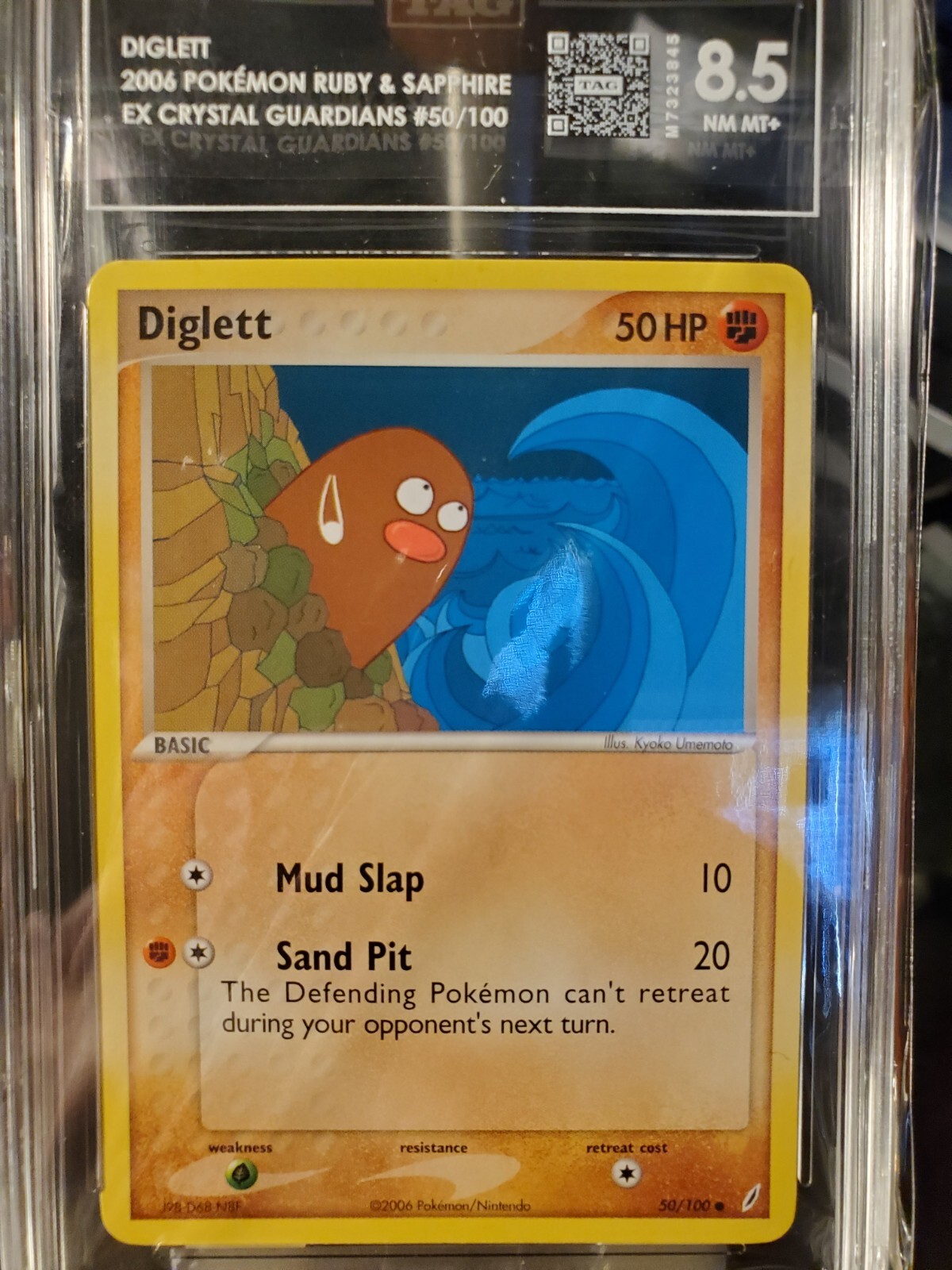 Diglett - 50/100 - Common Reverse Holo Crystal Guardians Pokemon NM MT+