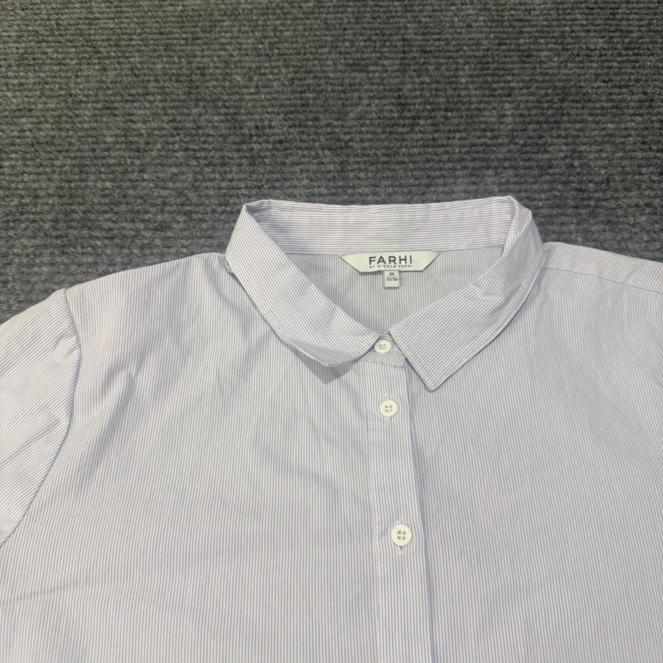 Nicole Farhi рубашка женщин средний верхний фиолетовый длинным рукавом кнопка туника 12/38 - Изображение 4 из 4