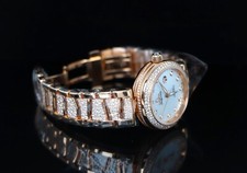$90,000 NEW Omega 18K Rose Gold De Ville Ladymatic Pave Diamond MOP Dial Watch 7