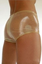Mens Transparent Latex Rubber Briefs 100 Latex Shorts Underwear Fetish BDSM UK