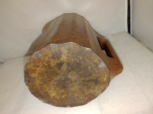 RARE 19TH CENTURY PRIMITIVE WOODEN 8 1/2" NOGGIN PITCHER ANTIQUE - Picture 6 of 8