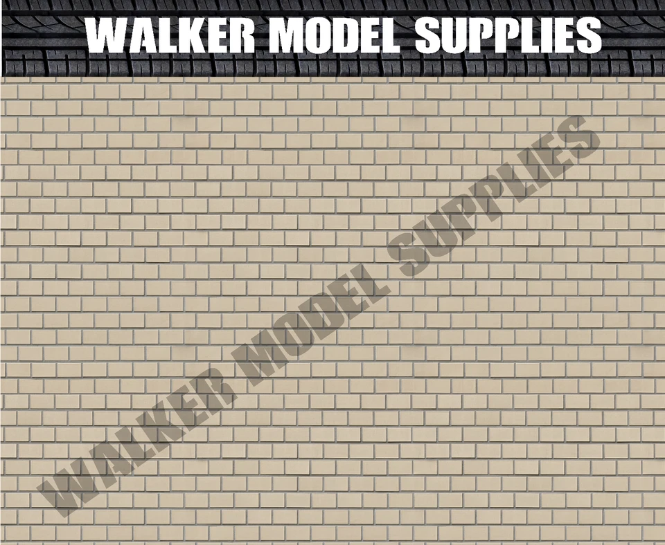 WALKER Maßstab 1:18 (3xA4) Garagenziegelmauer - Aufkleber abziehen und aufbringen//Modellauto 41