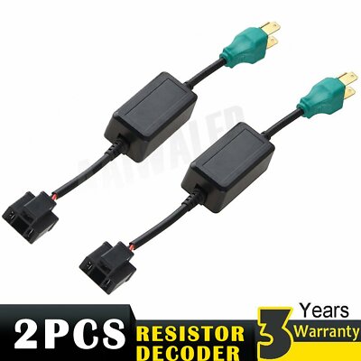 Pair H4 9003 LED Headlight Canbus Load Resistor Decoder Error Free Anti Flicker