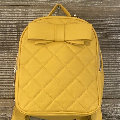 Betsey Johnson Yellow Bow Backpack Quilted Pattern | eBay display picture 2