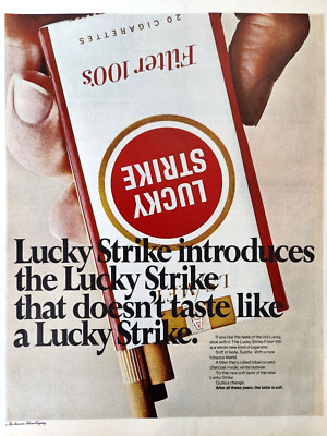 Lucky Strike Cigarette Pack Vintage 1968 Magazine Ad Art Print Luckies