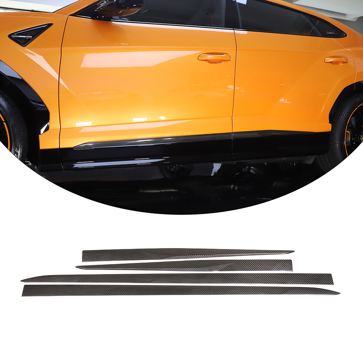 Real Carbon Fiber For LAMBORGHINI URUS 18-22 Door Side Body Molding Trim Strips