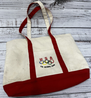Vintage Official US Olympics USA Tote Travel Canvas USA Olympic 
