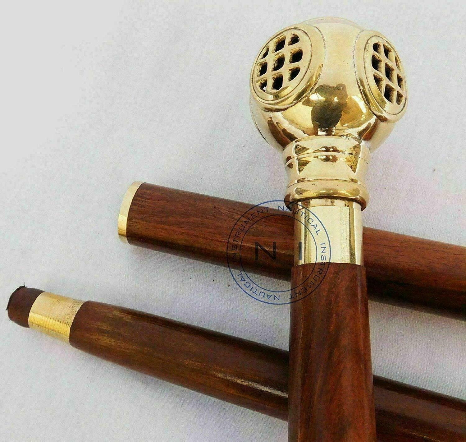 Solid Brass Victorian Diving Helmet Handle W/Anti… - image 3