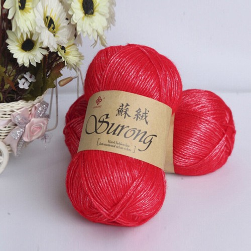 100g Roll Silk Cotton Hand Knitting Yarn Crochet Hand Thick Wool Thread Yarn DIY - Picture 24 of 101