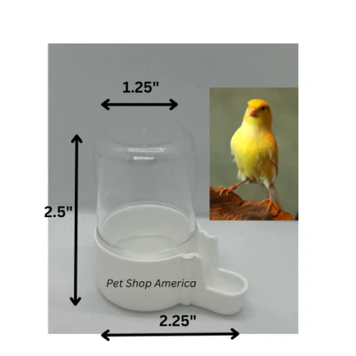 PETSHOPAMERICA 6 Canary Siphon Drinker Feeder Food Water Automatic Silo Finch 2 oz Medicine