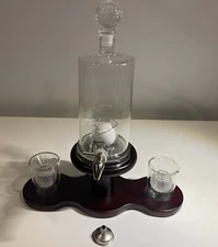 Golf Decanter Whiskey Decanter and 2 Whiskey Glasses - Infused Brand