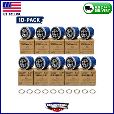 GENUINE Engine Oil Filter & Washer for Hyundai Kia OEM 2630035505 10-Pack