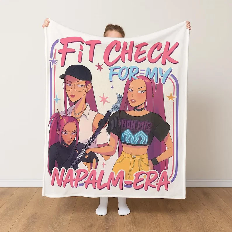 Cute Kpop Demon Hunter Blanket, Kpop Demon Hunter Fleece Blanket