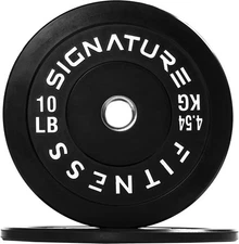 Olympic Bumper Plates, 2" Weight Plates for Strength Training & 10 lbs, Black 