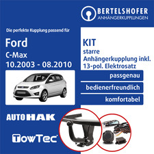 Für FORD C-Max I Typ DM2 10.2003-08.2010 AHK starr +13pol spezifisch E-Satz TOP