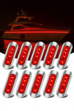 4 Luci Fanalini Ingombro LED ROSSO 12-24V Barca Gommone Oblò Nautico 4 SMD IP67