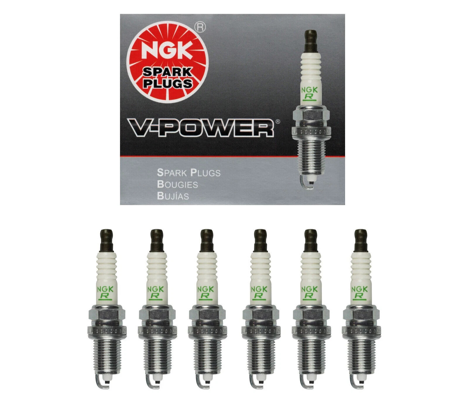 NGK V-Power Spark Plug 6PCS 90-20 for Acura Dodge Honda Hyundai 2262 ZFR5F11