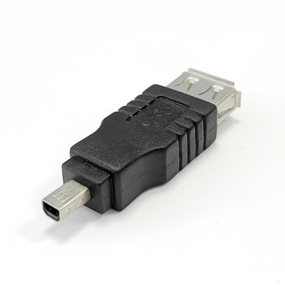 1x USB 2.0 Adapter Typ A Kupplung Buchse auf Mini USB Stecker Typ B 4-Polig 4p
