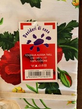 Tablecloth 140 X 170 CM Red Poppy Flower Design From Italy 100 Cotton New