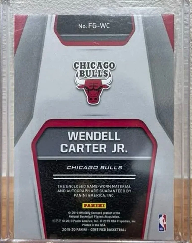 2019-20 Panini Fabric On The Game Wendell Carter Jr. Bulls Patch Auto /25 #FG-WC - Image 2 of 4