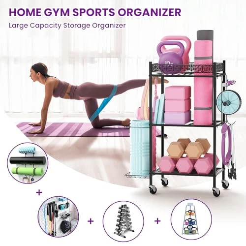 Yoga Mat Storage Rack, Home Gym Storage Rack Yoga Mat Holder,  Workout Storage