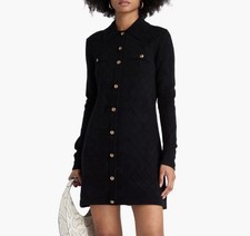 ZIMMERMANN Pointelle-knit Wool Mini Dress In Black Size 0