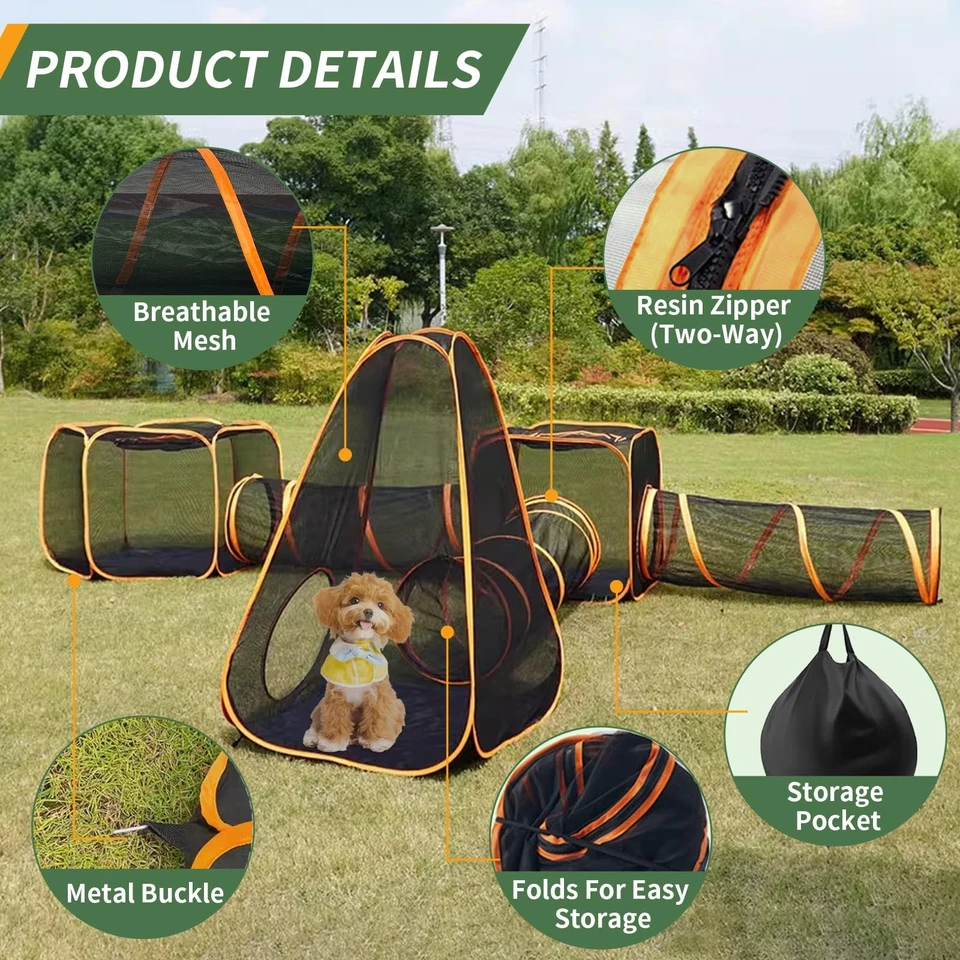 6 In1 Outdoor Cat Enclosure, Portable Outdoor & Indoor Cat Tent, Foldable Ten... - Image 4 of 4