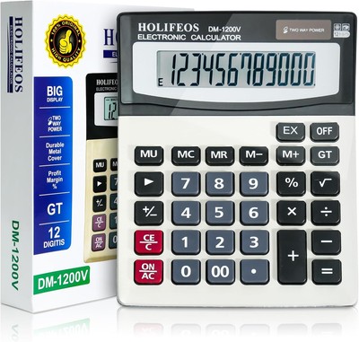 Calculator, 12-Digit Large LCD Display Calculators Desktop, Big Button Desk... 