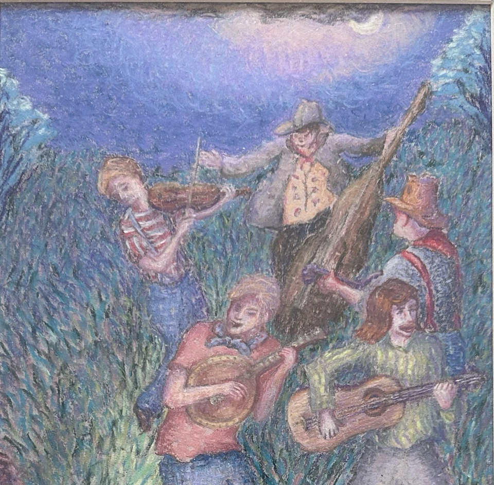 Bob Fox Bucks County PA Artista Arte Pastel Pintura Dibujo Folk Impresionista Foto 4 de 4