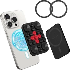 Magnetic Suction Cup Phone Mount for MagSafe Case, Sticky Grip Black 