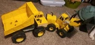 LOT OF 2 LARGE Vintage Tonka Trucks Mighty Diesel Dump Truck Front Loader