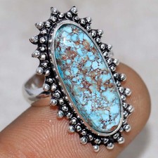925 Silver Plated Turquoise Ring US 6 Gift For Wife GW