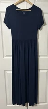 Amazon Essentials Women’s Navy Blue Maxi Dress Long Soft Knit NWT Size S
