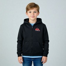 Quiksilver Kids Black Zip Up Hooded Sherpa Lined Jacket Hoodie Various Sizes
