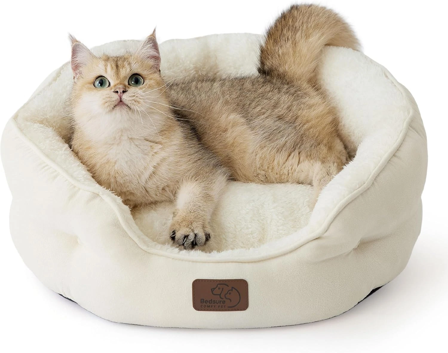 Dog Beds for Small Dogs - round Cat Beds for Indoor Cats, Washable Pet Bed for P