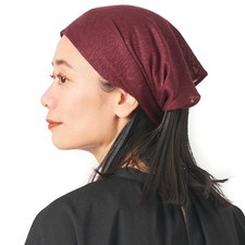 Womens Linen Head Band Mens Bandana Natural Elastic Hairband Sport Wrap Burgundy