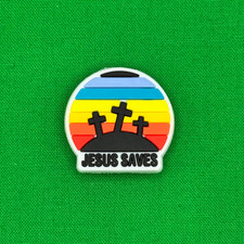 Jesus Saves Shoe Clog Charm Three Crosses Christian Charm Compatible with Croc