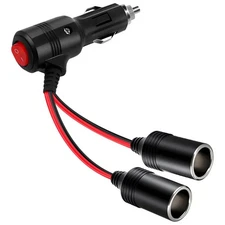 Car Cigarette Lighter Splitter Built In Overload Protection 15A Safe Fuse Tube